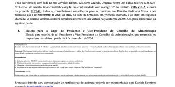 Convocação para Reunião Ordinária Mista | Conselho de Administração  